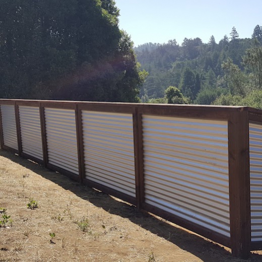 Fence Projects Gallery Cypress Coast, How To Build A Wood Framed Corrugated Metal Fence